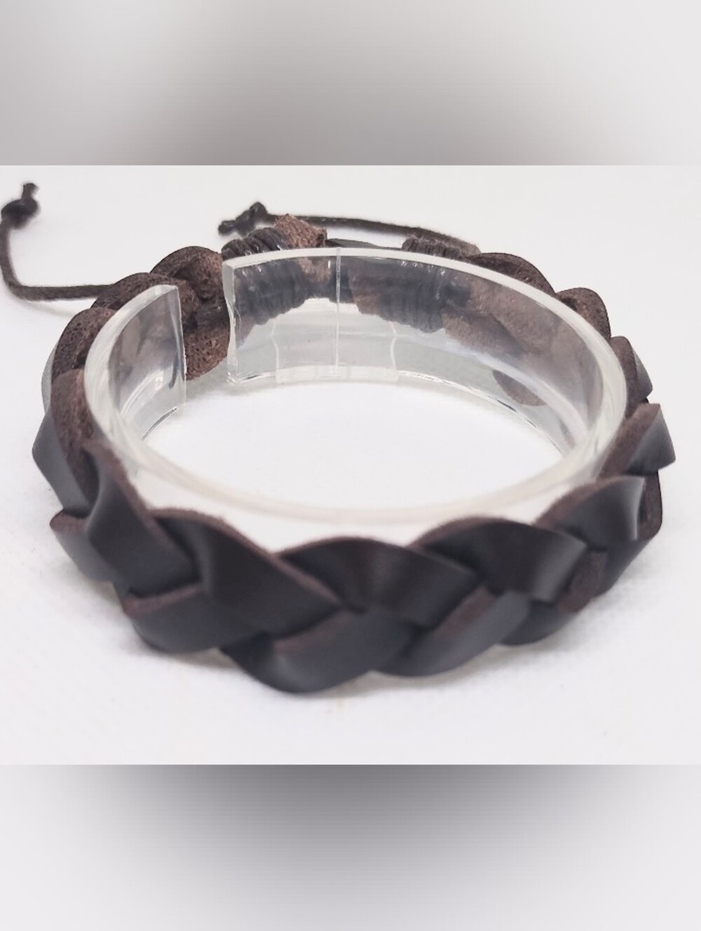 Men's Braided Leather Bracelet - Dark Brown‎ New Jewelry G16